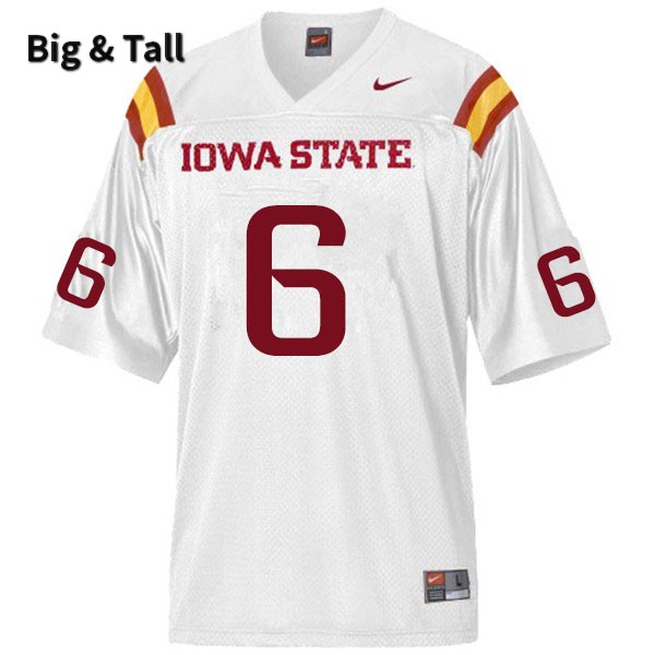 Iowa State Cyclones Men's #6 Tymar Sutton Nike NCAA Authentic White Big & Tall College Stitched Football Jersey UE42K52YD